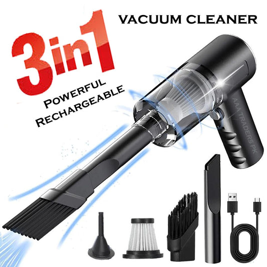 3-in-1 Rechargeable Vacuum Cleaner and Blower | Cleans Every Corner of Home & Car