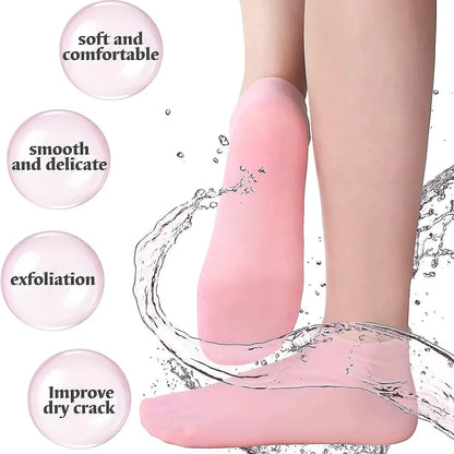 Buy 1 Pair Get 1 Pair Free | Silicone Moisturizing Socks for Soft Feet & Cracked Heel Repair